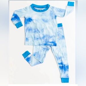 Little Sleepies Bamboo Pajama Set- Blue and White Watercolor